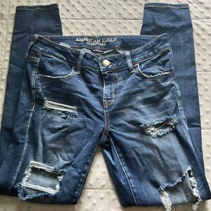 Blue, super low jeggings from American Eagle Outfitters